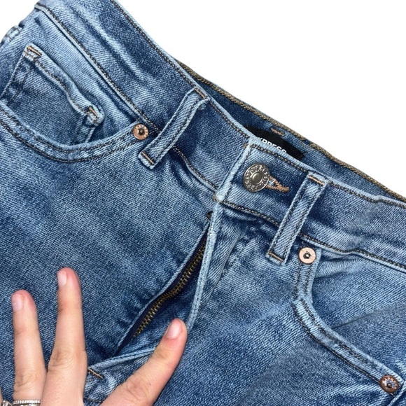 Express High Rise Cropped Flare Women’s 4R Distressed Jeans Medium Wash Denim - Picture 6 of 12